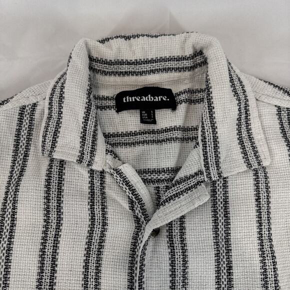 Men’s Threadbare Striped Short Sleeve Knit Button-Up Shirt Size: S - Picture 6 of 6